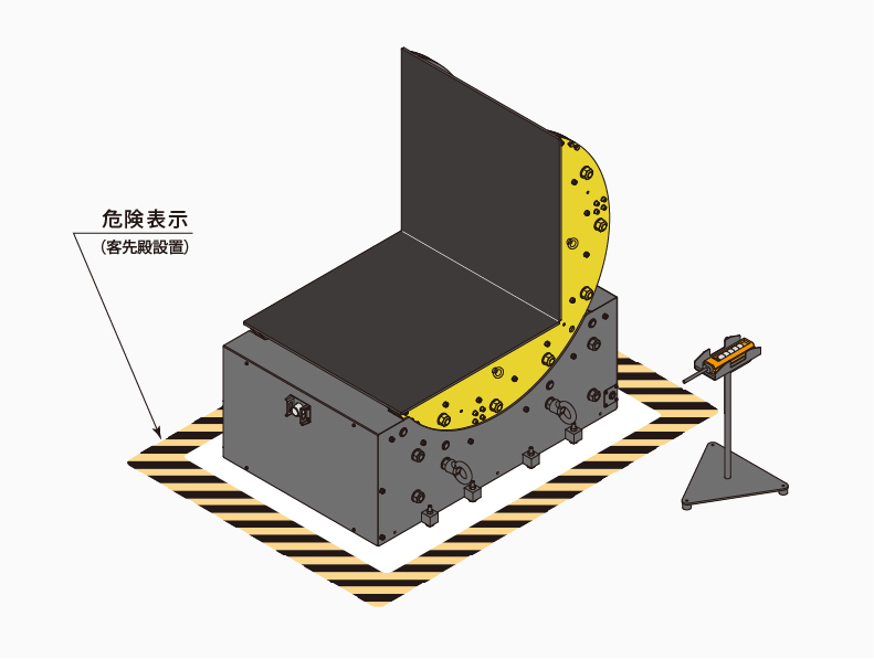 反転機 周囲に危険表示を導入してください