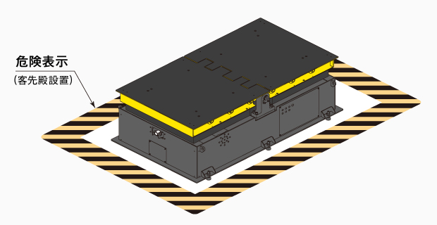 反転機 周囲に危険表示を導入してください