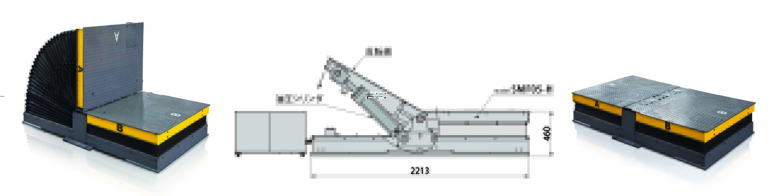 <font color="red">新製品</font>　油圧シリンダ駆動 フラット型反転機 <small>model</small>SMF-H